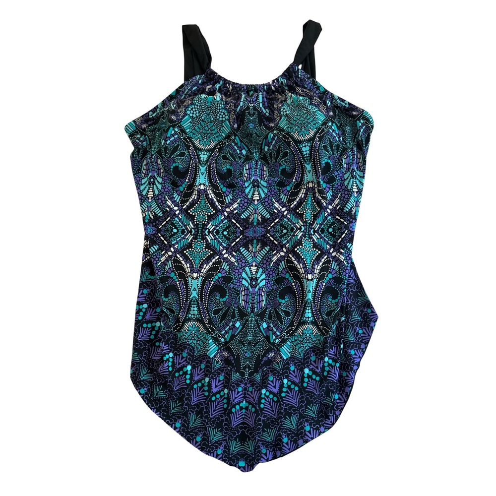 Aqua Green Tankini‎ Swimsuit Top Built In Bra Medium